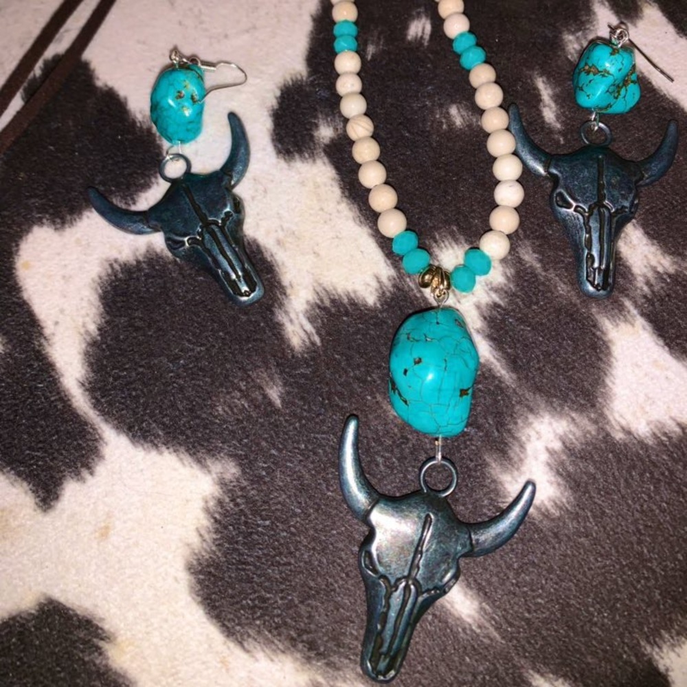 Cow skull earrings